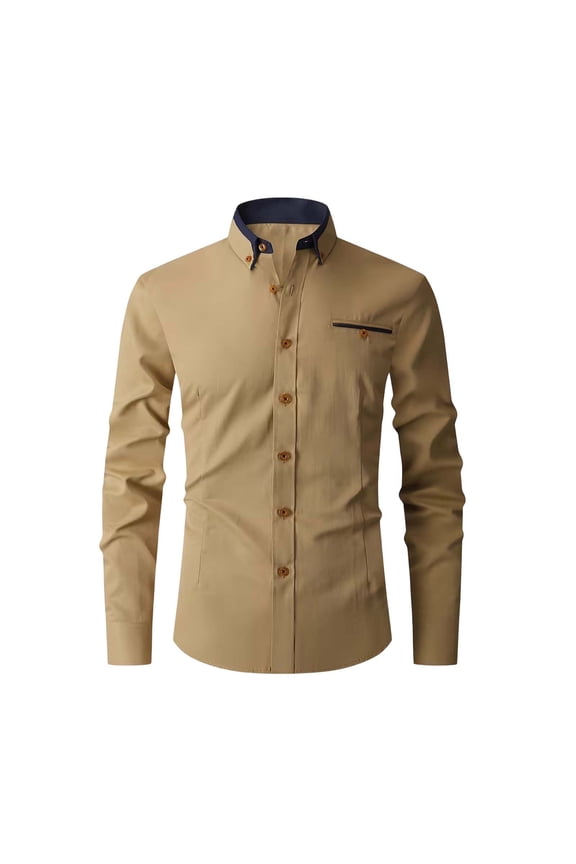 Men's Dress Shirts Stretch Button Down Wedding Shirt Formal Business Casual Long Sleeve Shirt with Pocket M-5XL