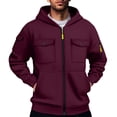 thumbnail image 1 of Kaemgyyd Men's Full-Zip Fleece Hoodie Casual Fitted Athletic Jacket Lightweight Warm Long Sleeve Work Sweatshirt Fall Outfit, 1 of 3