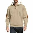 thumbnail image 1 of Kaemgyyd Men's Hoodies Pullover Casual Long Sleeve Quarter Button Sweatshirts Thermal Drawstring Fall Pullover for Athletic Workout, 1 of 7