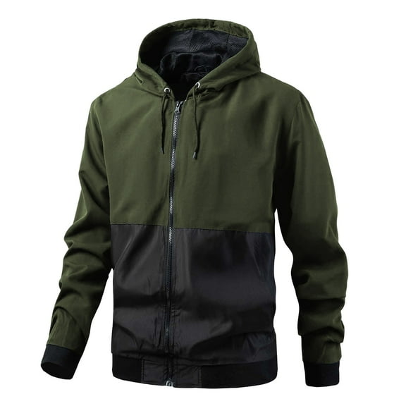 Kaemgyyd Men's Jackets Casual Fashion Zip up Hooded Coat Breathable Drawstring Long Sleeve Outerwear Streetwear