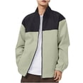 thumbnail image 1 of Kaemgyyd Men's Jackets Fall Winter Warm Windbreaker Full Zip Casual Coats Fashion Color Block Long Sleeve Outwear, 1 of 2