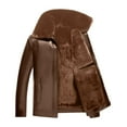 thumbnail image 1 of Kaemgyyd Men's Leather Jacket Fleece Lined Windproof Winter Warm Coat Lightweight Long Sleeve Collar PU Outwear with Pockets, 1 of 5