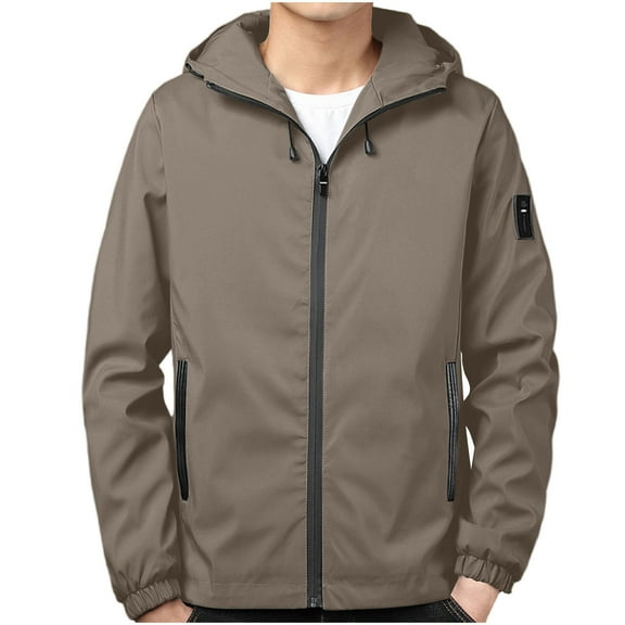 Kaemgyyd Men’s Windbreaker Jackets with Hood Lightweight Long Sleeve Waterproof Coat for Running Hiking Travel