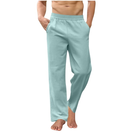 Kaemgyyd Men's Yoga Sweatpants Athletic Casual Pants Open Bottom Lounge Pants Elastic Waist with Drawstring Clothes(Mint Green,Small)
