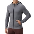 thumbnail image 1 of Kaemgyyd Mens Athletic Jacket for Running Workout Hiking Breathable Full Zip Stretch Hoodies Lightweight Outwear with Pockets, 1 of 6