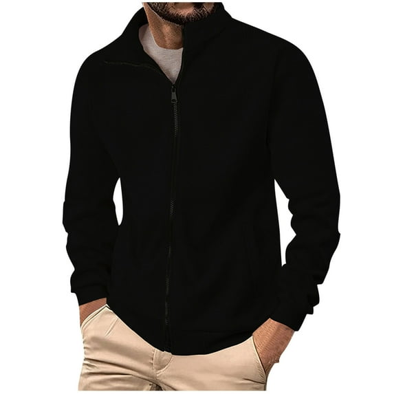 Kaemgyyd Mens Corduroy Jacket Casual Loose Fall Winter Warm Zipper Coat Vintage Lightweight Long Sleeve Outwear with Pockets