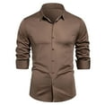 thumbnail image 1 of Kaemgyyd Mens Dress Shirts Solid Long Sleeve Stretch Wrinkle-Free Formal Shirt Fashion Work Business Casual Button down Shirts, 1 of 6