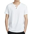 thumbnail image 1 of Kaemgyyd Mens Henley Shirts Big and Tall Short Sleeve Casual Button Tops Shirts Lightweight Summer Cotton Basic Solid Tee, 1 of 4