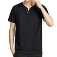 thumbnail image 1 of Kaemgyyd Mens Henley Shirts Big and Tall Short Sleeve Casual Button Tops Shirts Lightweight Summer Cotton Basic Solid Tee, 1 of 4