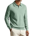 thumbnail image 1 of Kaemgyyd Mens Long Sleeve Shirts V Neck Casual Golf Shirt Fall Fashion Collared Pullover Soft Comfy Clothes（Green,4X-Large）, 1 of 7