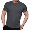 thumbnail image 1 of Kaemgyyd Mens Muscle Shirt Short Sleeve Slim Fit T-Shirts Solid Color Crewneck Tees Comfortable Gym Athletic Shirt Spring Clothes, 1 of 4