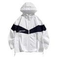 thumbnail image 1 of Kaemgyyd Mens Raincoat Windproof Waterproof Lightweight Sport Jacket Fashion Color Block Hooded Outwear for Summer, 1 of 2