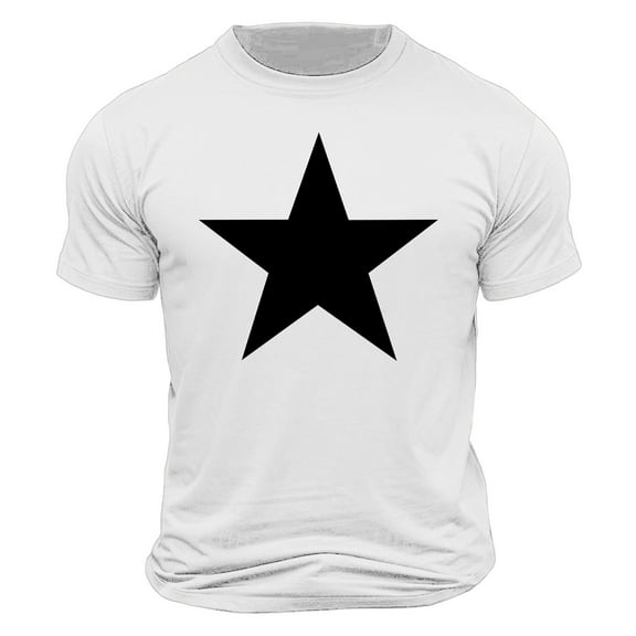 Kaemgyyd Mens Shirts Casual Loose Crew Neck Basic Tee Breathable Short Sleeve Fashion Star Tops Summer Clothes