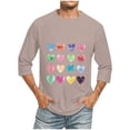 thumbnail image 1 of Kaemgyyd Mens Shirts Soft Comfy Crew Neck 3/4 Sleeve Workout Athletic Tops Valentine's Day Shirts for Men Big and Tall, 1 of 3