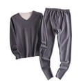 thumbnail image 1 of Kaemgyyd Mens Thermal Underwear Soft Warm Base Layer Set V Neck Tops and Pants Loungewear Pajama Outfit for Cold Weather, 1 of 6