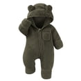 thumbnail image 1 of Kaemgyyd Newborn Baby Winter Clothes Warm Thick Fleece Lined Jumpsuit Unisex Infant Fuzzy Romper Pajamas Outfit for 0-12 Months, 1 of 5