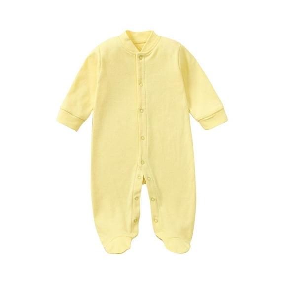 Kaemgyyd Newborn Footie Pajamas Jumpsuit Outfit Long Sleeve Button down Sleepers Baby Boy Girl Footed One-Piece Romper 0-12 Months
