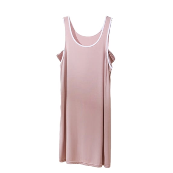 Kaemgyyd Nightgowns for Women Casual Loose Sleeveless Sleep Tank Dress Soft Cozy Crew Neck Loungewear Pajama Dress