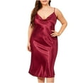 thumbnail image 1 of Kaemgyyd Nightgowns for Women Comfy Satin Spaghetti Strap Dress Loose Sleepwear Silk Midi Loungewear, 1 of 4