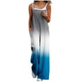 thumbnail image 1 of Kaemgyyd One-Piece Jumpsuits for Women Sleeveless Loose Gradient Overalls Adjustable Straps Wide Leg Pants Romper with Pockets, 1 of 4