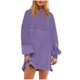 thumbnail image 1 of Kaemgyyd Oversized Dresses for Women Casual Solid Long Sleeve Loose Mini Dress Fall Fashion Crewneck Dress, 1 of 6