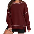 thumbnail image 1 of Kaemgyyd Oversized Sweatshirt for Women Crewneck High Low Hem Tunic Tops Long Sleeve Fall Pullover Trendy Clothes, 1 of 7