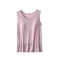 thumbnail image 1 of Kaemgyyd Pajama Tank Tops for Women Sleeveless Crewneck Padded Bra Sleep Shirts Loose Solid Color Loungewear, 1 of 3