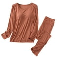 thumbnail image 1 of Kaemgyyd Pajamas Set Womens 2 Piece Outfit Soft Lounge Set Long Sleeve Built-In Bra Top and Pjs Pants Comfy Sleepwear, 1 of 2