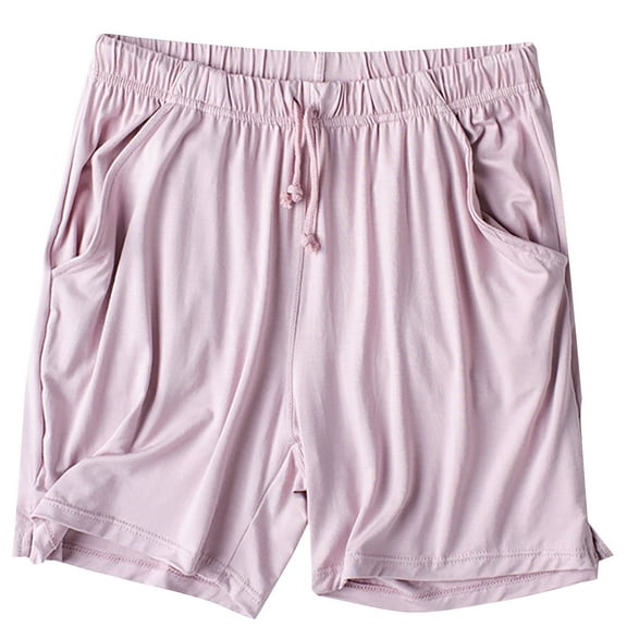 Kaemgyyd Pajamas Shorts for Women Soft Elastic Waist Drawstring Lounge Shorts Comfy Solid Flowy Pj Bottoms Sleepwear with Pockets