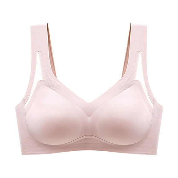 Kaemgyyd Plus Size Bras for Women Comfort No Underwire Seamless Bras Mesh Full Coverage Padded Support T Shirt Bras