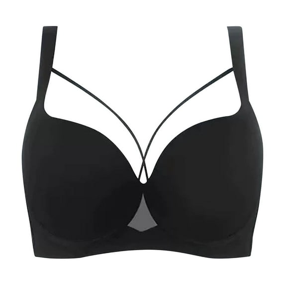 Kaemgyyd Plus Size Bras for Women Padded Cut out Lift up T-Shirt Bra Underwire Adjustable Strap Bralette for Large Bust