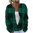 thumbnail image 1 of Kaemgyyd Plus Size Cardigan Sweater for Women Fall Long Sleeve Open Front Knit Sweaters Trendy Plaid Loose Outwear Coat, 1 of 5