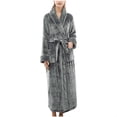 thumbnail image 1 of Kaemgyyd Plus Size Fleece Robes for Women Soft Cozy Shaggy Collared Bathrobe Winter Warm Thick Plush Long Bathrobe with Belt, 1 of 6