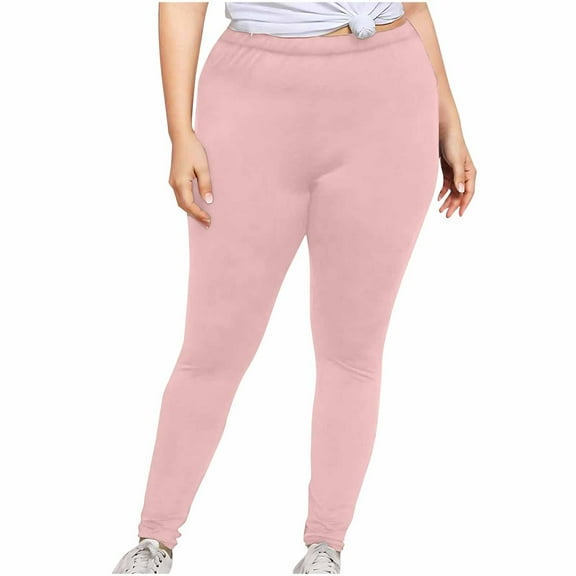 Kaemgyyd Plus Size Leggings for Women Soft Comfy High Waisted Solid Stretch Yoga Pants Butt Lifter Workout Running Tights