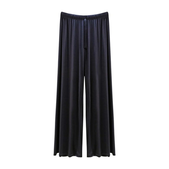 Kaemgyyd Plus Size Pajama Pants Soft Comfortable Wide Leg Flowy Sleepwear Lounge Drawstring Loose Fit Pj Bottoms Trousers