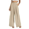 thumbnail image 1 of Kaemgyyd Plus Size Pants for Women Paperbag Wide Leg Lounge Pants Fashion Pleated High Waist Work Office Flowy Trousers S-5Xl, 1 of 6