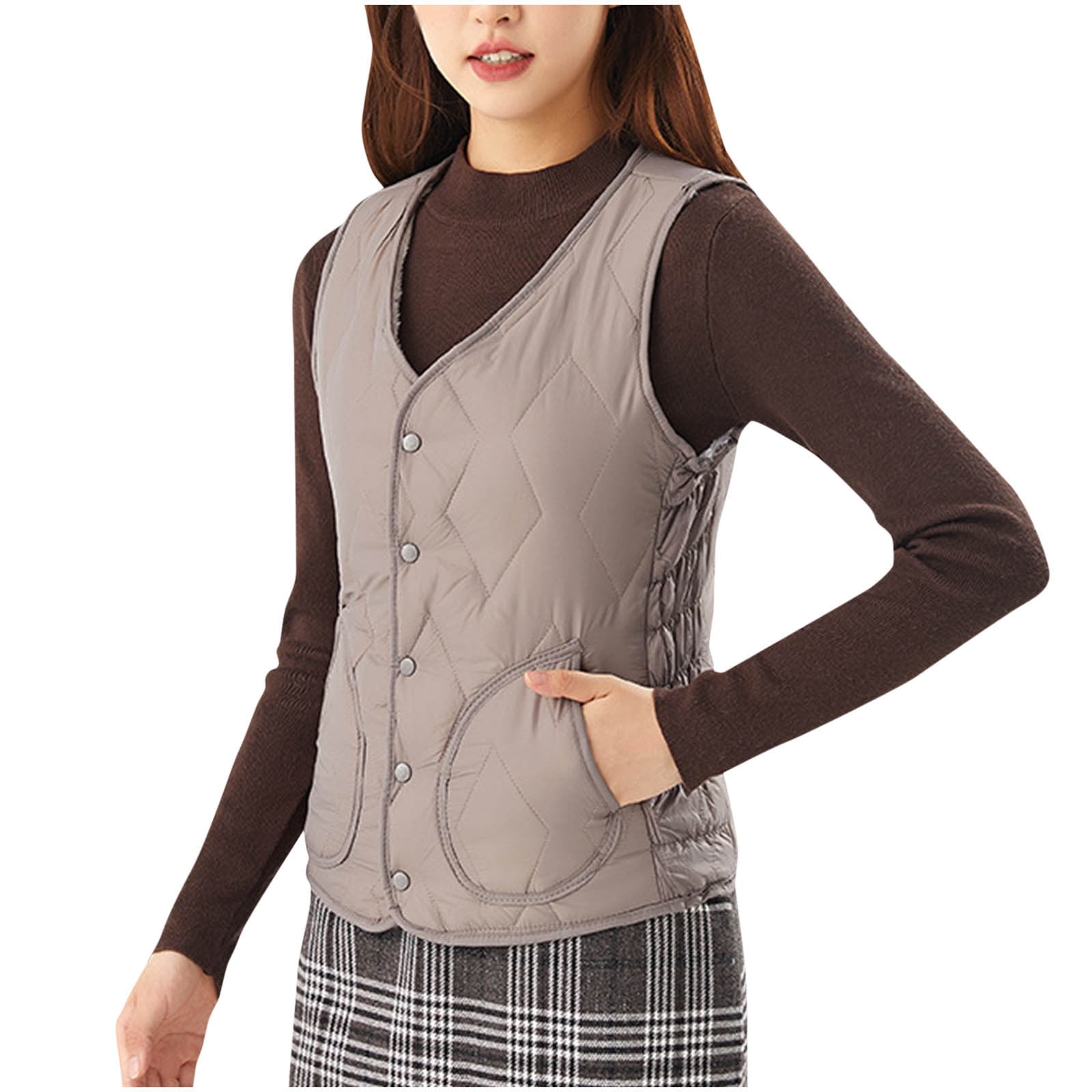 Free Assembly Women's Quilted Vest with Belt, Sizes XS-XXL Free Assembly Women's Quilted Vest with Belt, Sizes XS-XXL