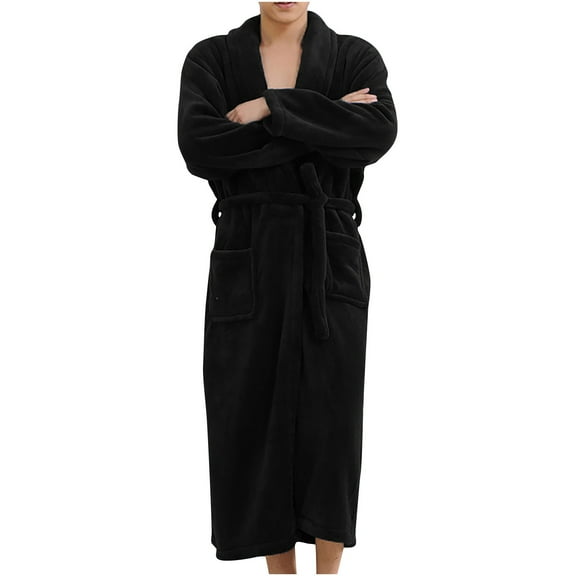 Kaemgyyd Plus Size Robes for Women Mens Fuzzy Cozy Warm Lightweight Bathrobe Fleece Long Sleeve Sleepwear with Pockets Loungewear