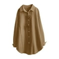 thumbnail image 1 of Kaemgyyd Plus Size Shirts for Women Classic Button down Solid color tops Casual Loose Long Sleeve outfit, 1 of 4