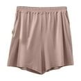 thumbnail image 1 of Kaemgyyd Plus Size Shorts for Women Loose High Waist Casual Pajama Bottom Sleepwear Lightweight Workout Shorts with Pockets, 1 of 7
