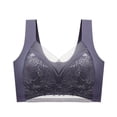 thumbnail image 1 of Kaemgyyd Plus Size Sports Bras for Women Fashion Lace Mesh Wirefree Padded Workout Yoga Bras Comfortable Full Coverage Seamless Bra, 1 of 4