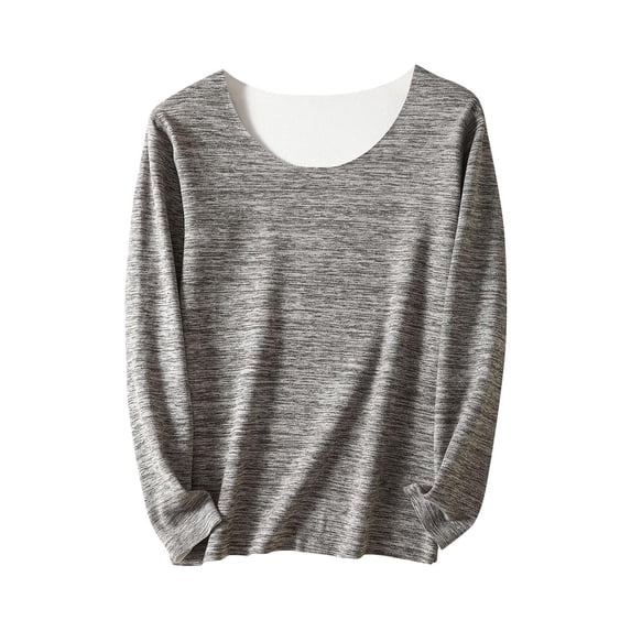Kaemgyyd Plus Size Top for Women Winter Warm Basic Undershirt Long Sleeve Thermal Casual Shirts Soft Base Layering Tee for Cold Weather