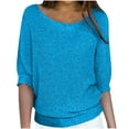 thumbnail image 1 of Kaemgyyd Plus Size Tops for Women Summer Fashion Sweaters Tops Casual Half Sleeve Solid Color V Neck Loose Pullover Shirt, 1 of 6