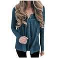 thumbnail image 1 of Kaemgyyd Plus Size Tops for Women Casual Long Sleeve Button up Shirts Spring Outfits Loose V Neck Textured Tunic Blouses, 1 of 3
