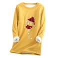 thumbnail image 1 of Kaemgyyd Plus Size Tops for Women Sherpa Lined Crewneck Pullovers Fleece Sweatshirt Merry Christmas Print Long Sleeve Tops, 1 of 3
