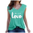 thumbnail image 1 of Kaemgyyd Plus Size Tops for Women Summer Fashion Sleeveless Heart Graphic Tees Casual V Neck Beach Vaction Shirt, 1 of 2