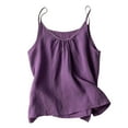 thumbnail image 1 of Kaemgyyd Plus Size Tops for Womens Sleeveless Cotton Linen Tank Tops Casual Spaghetti Strap Summer Basic Cami Shirt, 1 of 3