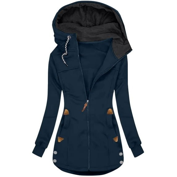 Kaemgyyd Plus Size Winter Coats for Women Lightweight Drawstring Long Sleeve Jacket Winter Thicken Slim Outwear