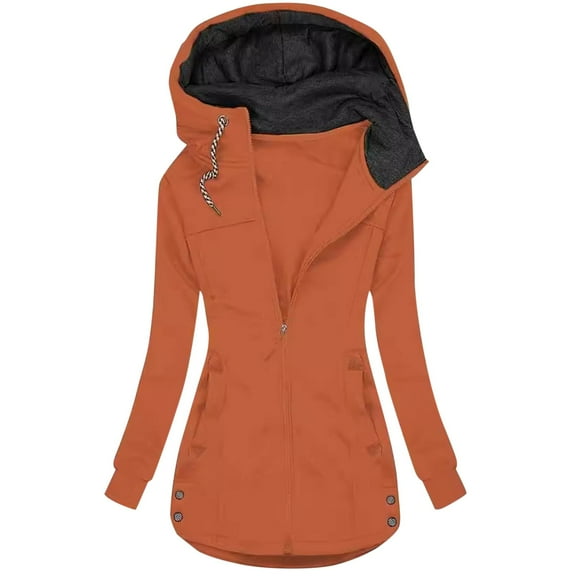 Kaemgyyd Plus Size Winter Coats for Women Lightweight Drawstring Long Sleeve Jacket Winter Thicken Slim Outwear