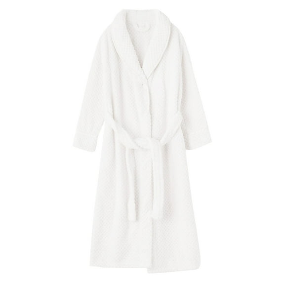 Kaemgyyd Plush Robes for Women Soft Warm Fleece Bathrobe for Women Solid Color Comfy Sleepwear with Belt & Pocket